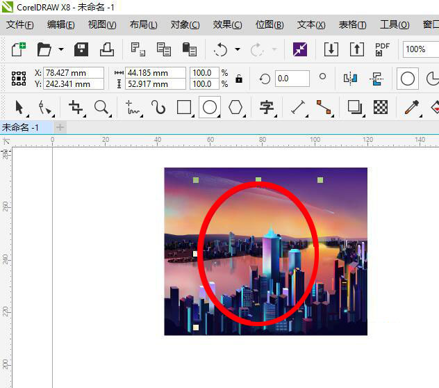 在cdr中如何将图片放入一个图形里