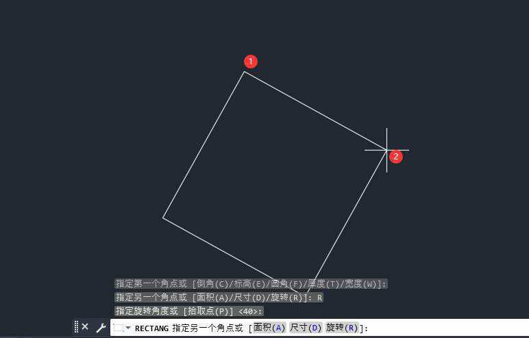 cad怎么三点画矩形