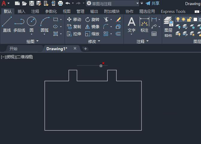 cad2022矩形凹槽怎么画