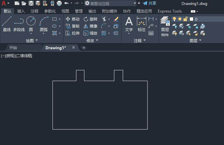 cad2022矩形凹槽怎么画