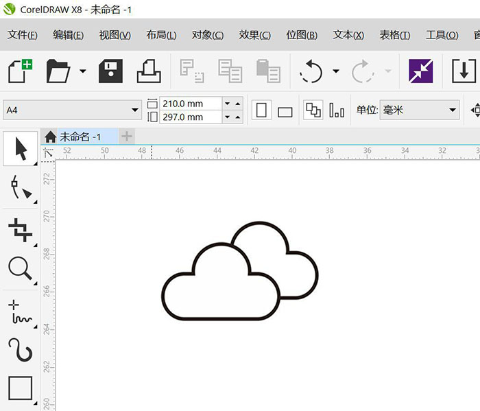 CDR怎么画多云的天气图标