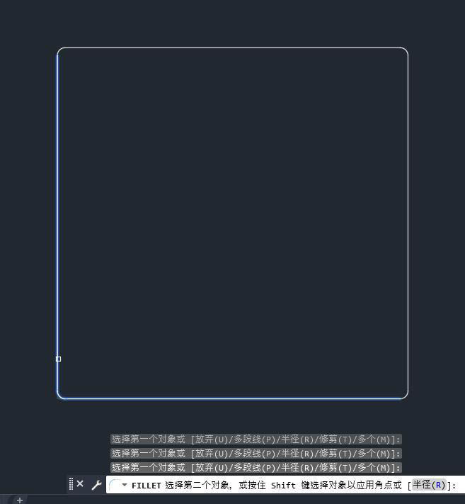 cad正方形怎么变圆角