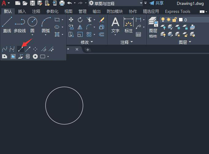 cad在圆外画正方形的方法