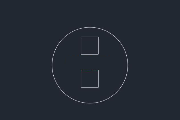 cad圆里面画两个正方形