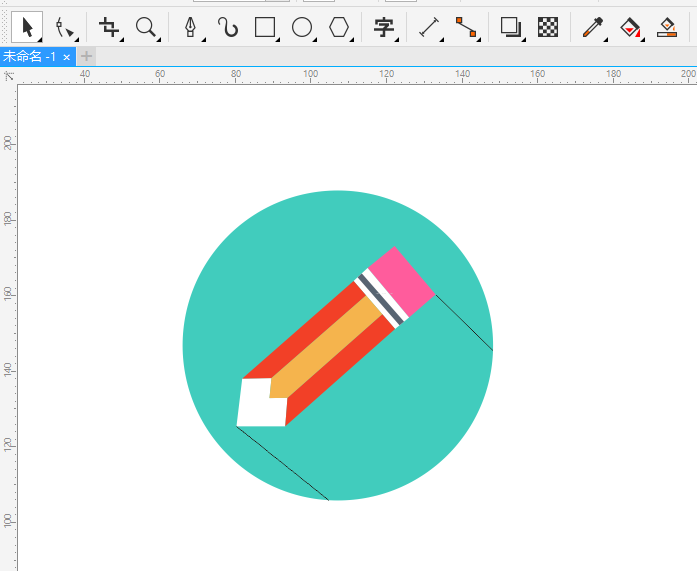 CDR怎么画铅笔图标的方法