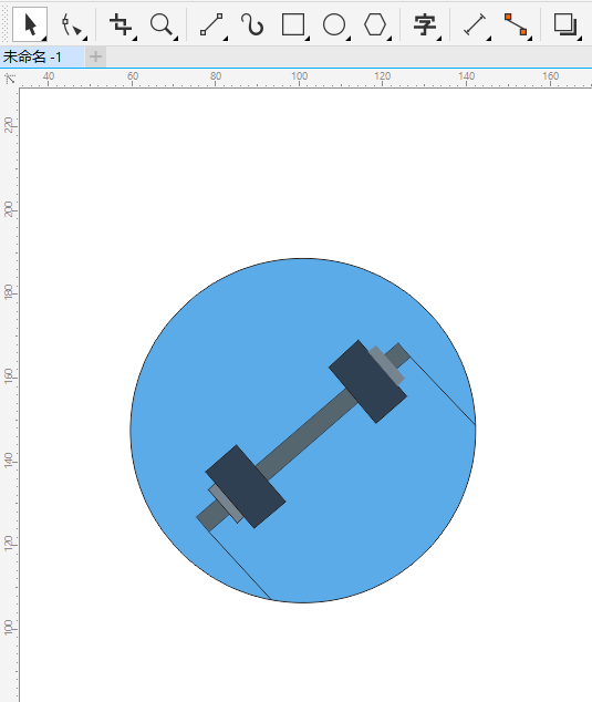 CDR怎么画哑铃图标