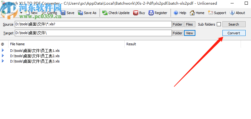Batch XLS TO PDF Converter将xls转换成PDF的方法