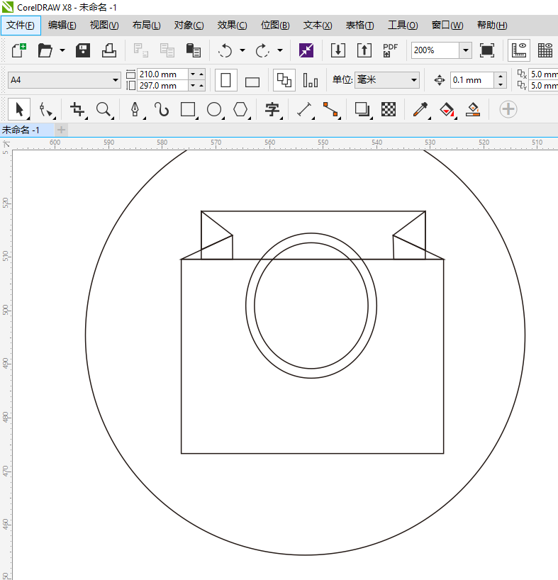 手提袋图标怎么用CDR设计