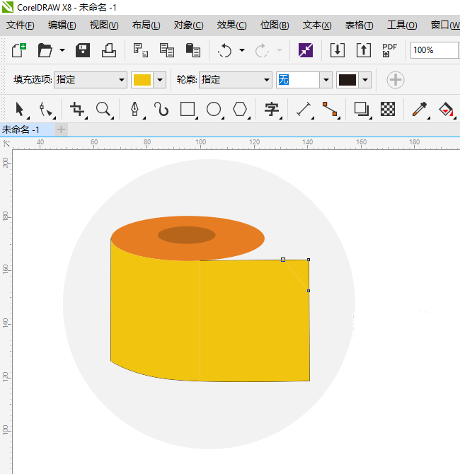CDR怎么画卷纸图标的方法