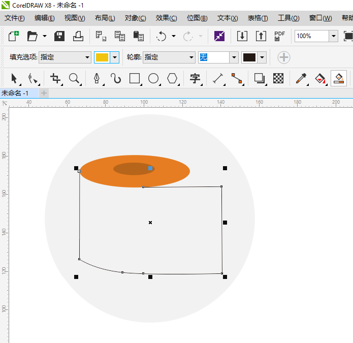 CDR怎么画卷纸图标的方法