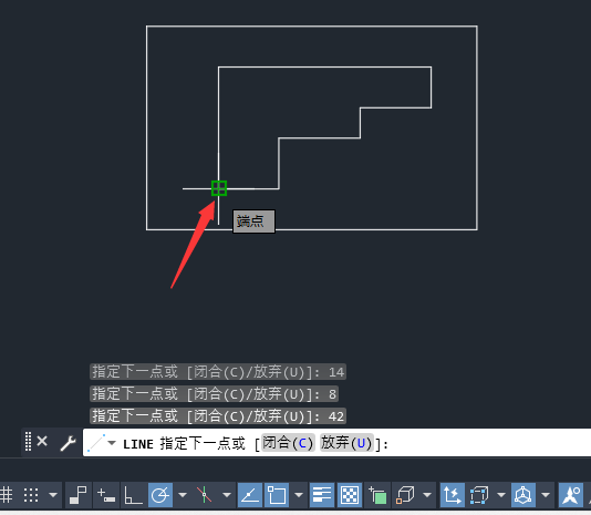 用CAD矩形画练习1-2里面坐标画线