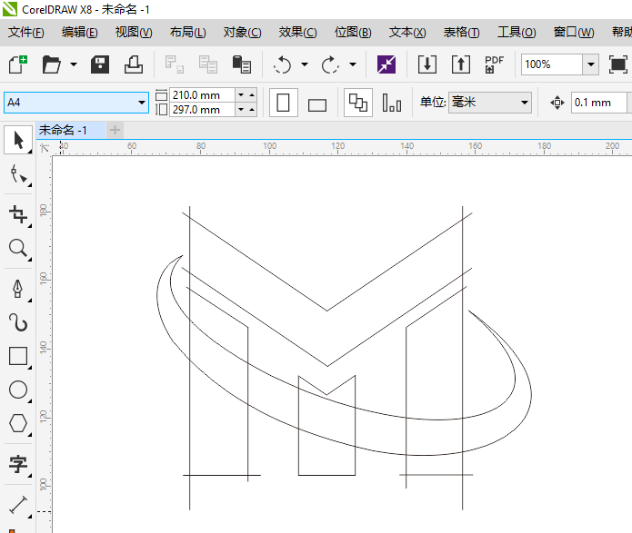 CDR怎么设计带有M和Y字母的logo