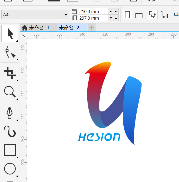 coreldraw用渐变工具画横索LOGO
