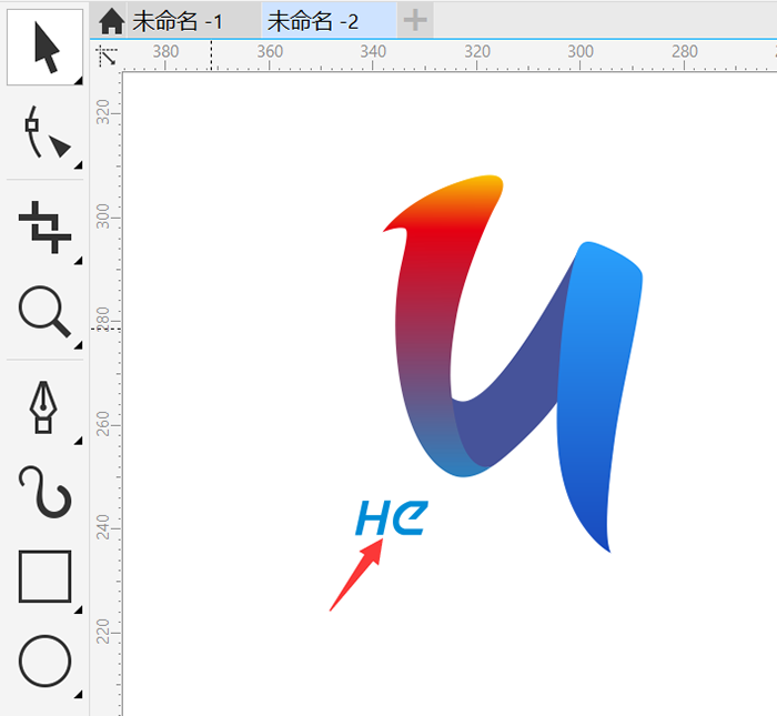coreldraw用渐变工具画横索LOGO