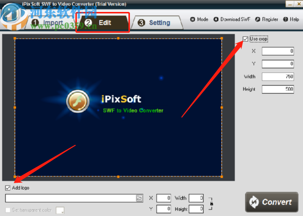 iPixSoft SWF to Video Converter将SWF转换成MP4格式的