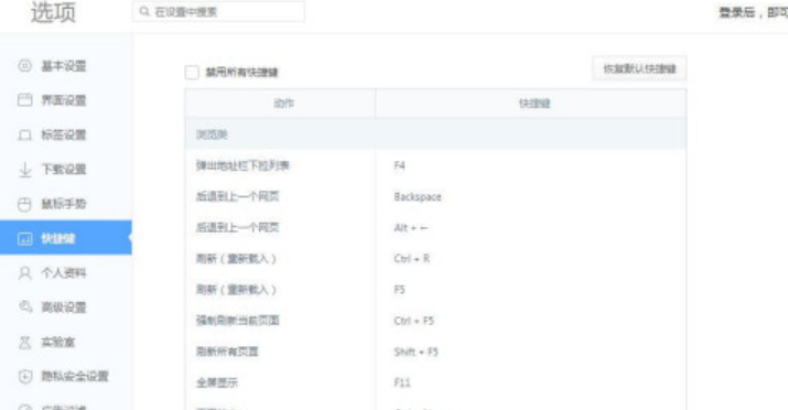 360极速浏览器自定义快捷键教程分享