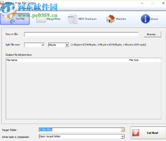 使用Weeny Free File Cutter分割文件操作方法