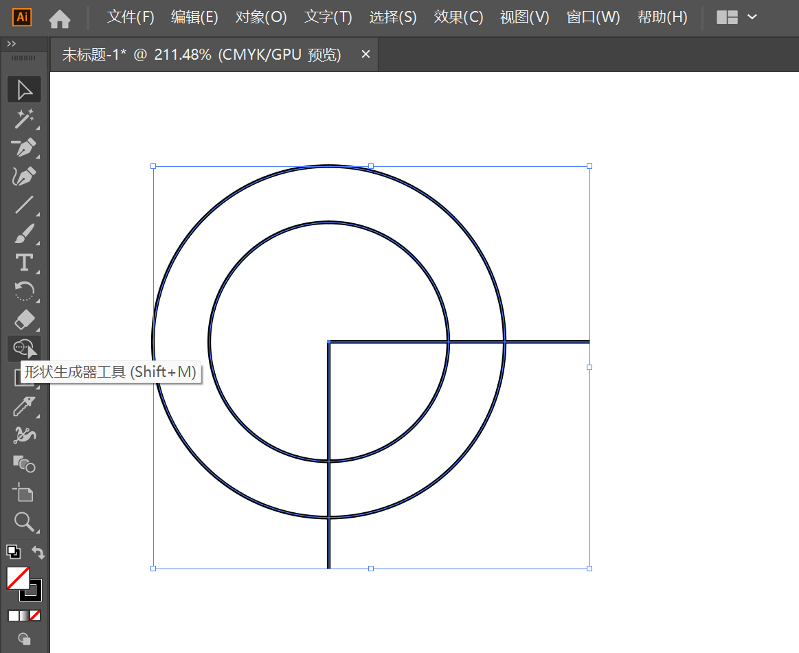 ai怎么画四分之三圆环