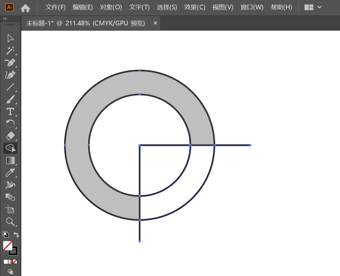 ai怎么画四分之三圆环