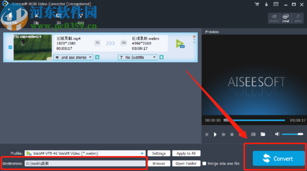 Aiseesoft MOD Video Converter将MP4转换成webm的方法