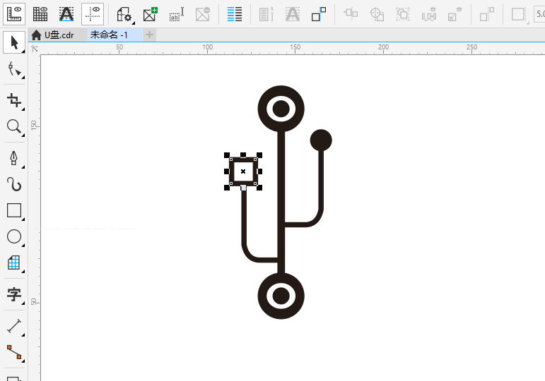 CorelDRAWX8怎么画USB使用图标