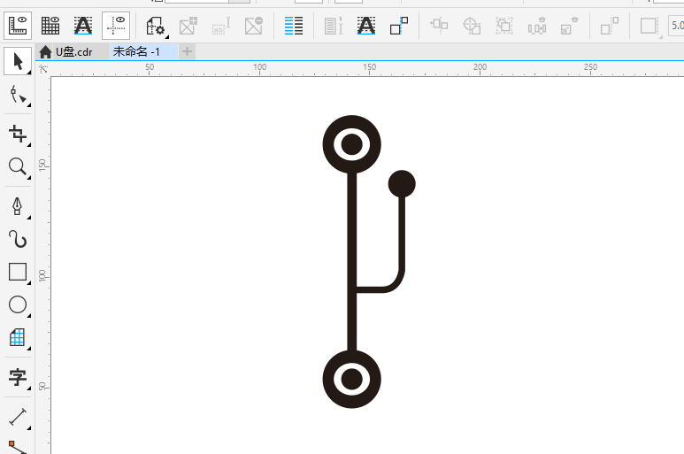 CorelDRAWX8怎么画USB使用图标
