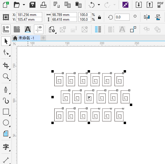 cdr矩形填充自定义图案如何叠加?