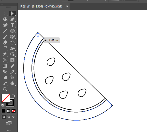 ai绘制西瓜图标的方法