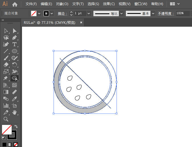 ai绘制西瓜图标的方法