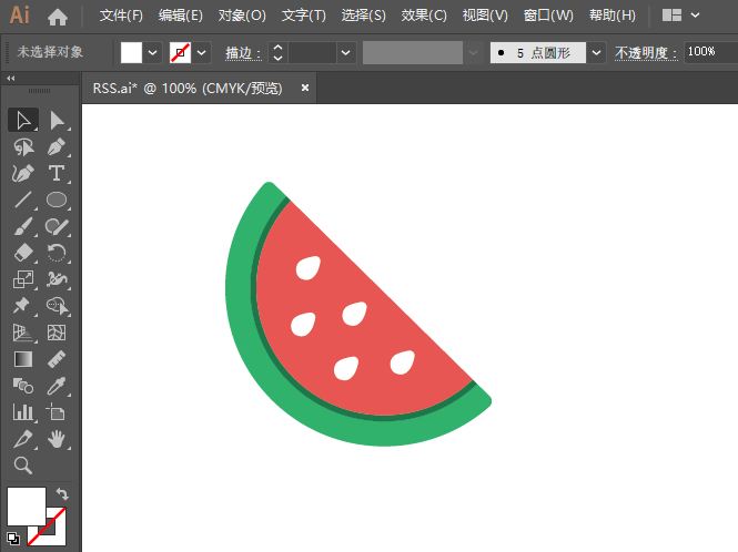 ai绘制西瓜图标的方法