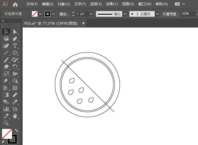 ai绘制西瓜图标的方法