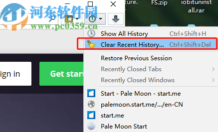 Pale Moon浏览器清除缓存的方法步骤