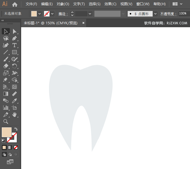 ai怎么绘制牙齿图标