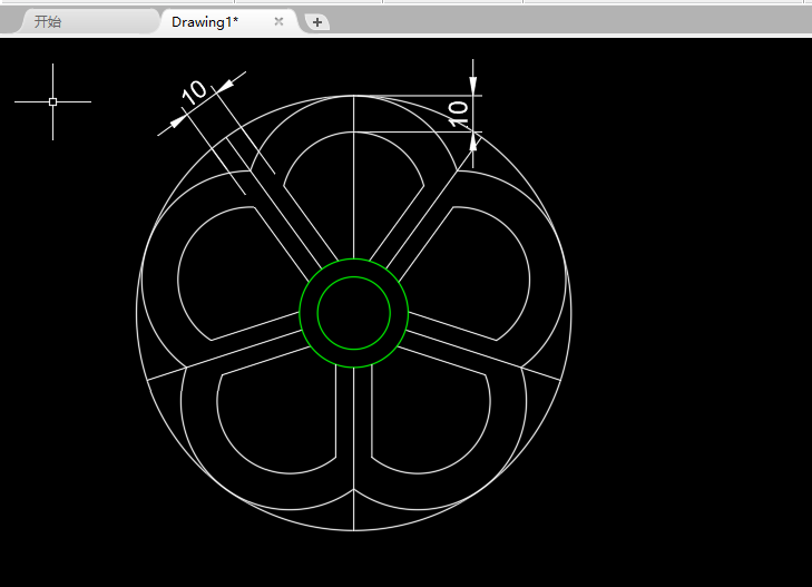 CAD怎么画五连花圆形的方法