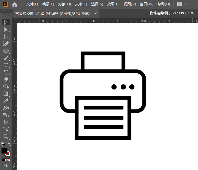 AI怎么画打印机小图标