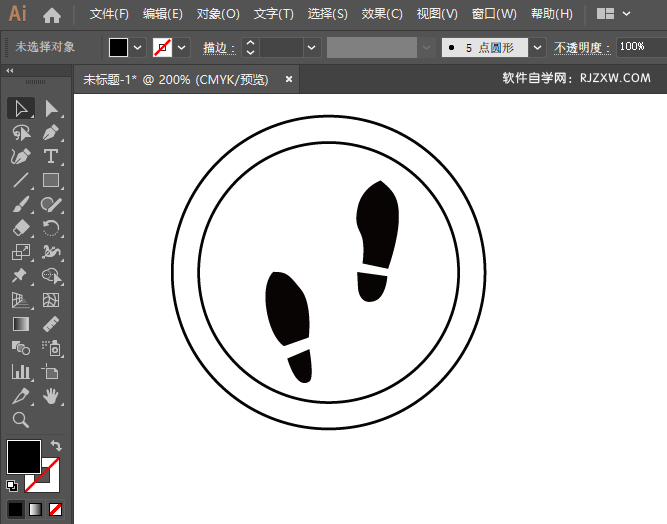 ai怎么画禁止行走图标