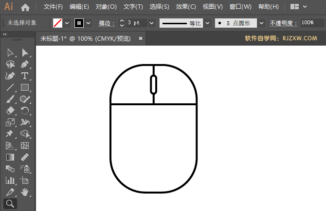 ai怎么绘制鼠标图标