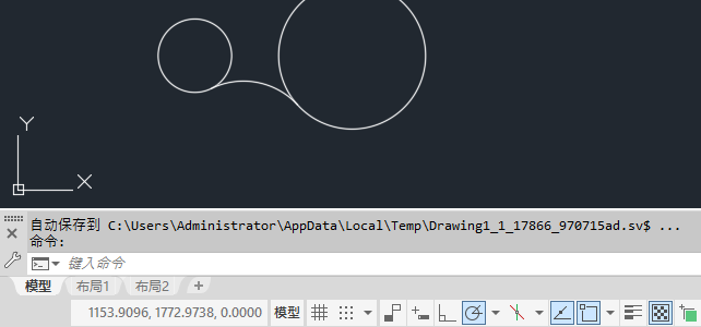 cad两圆的外切圆弧怎么修剪