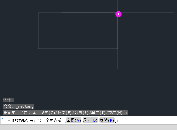 cad利用正交画矩形