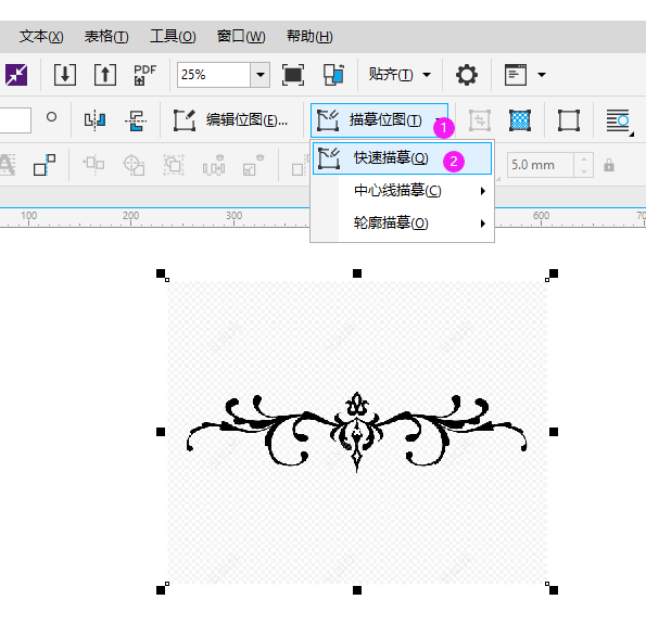 cdr怎么制作花纹边框