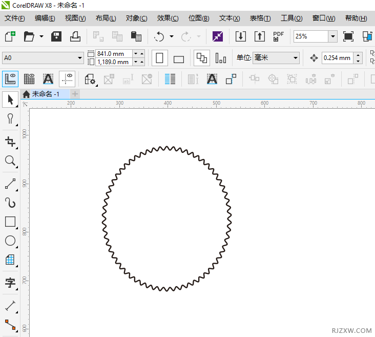 coreldraw画波浪线的圆