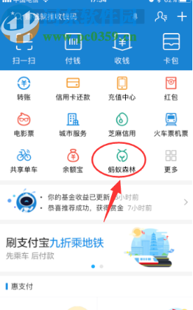 支付宝APP在蚂蚁森林给好友浇水的方法