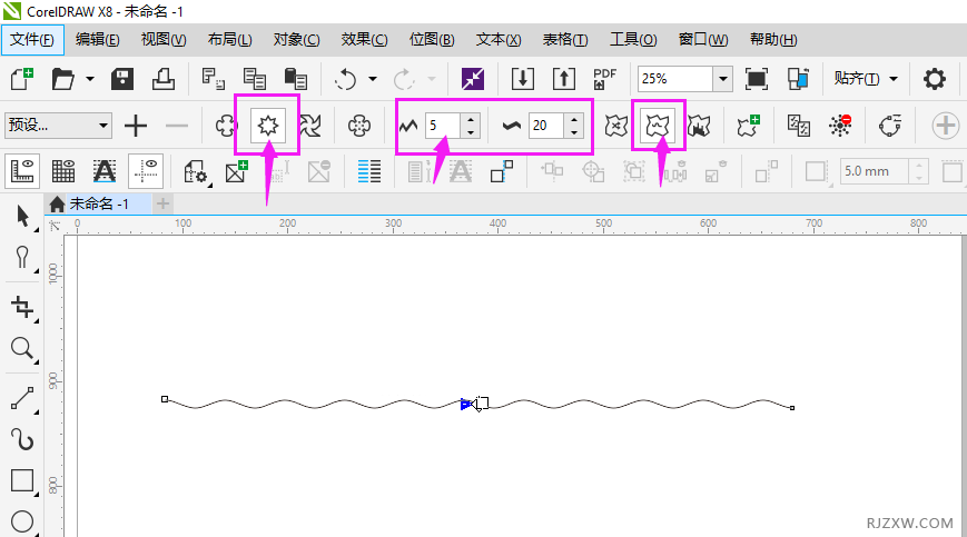 coreldraw怎么画波浪线