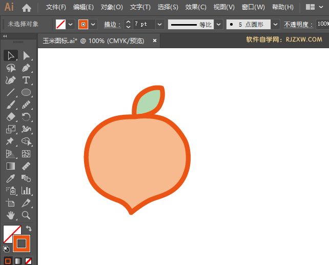 AI怎么画画桃子图标