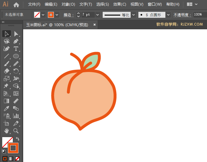 AI怎么画画桃子图标
