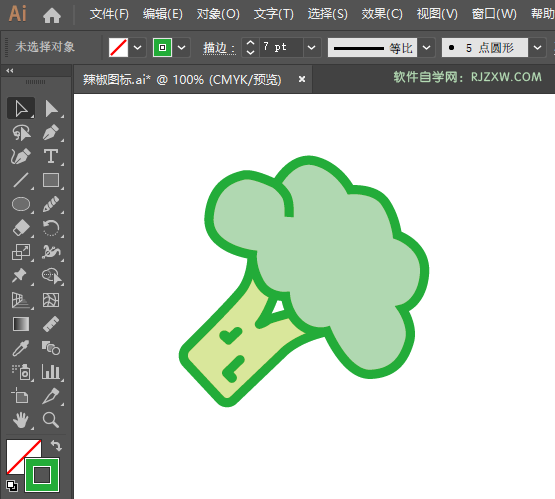 ai怎么画西兰花图标
