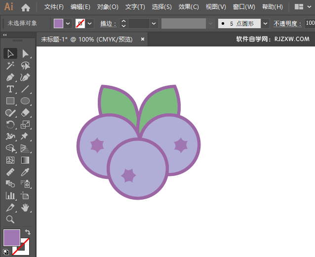 ai怎么画蓝莓图标