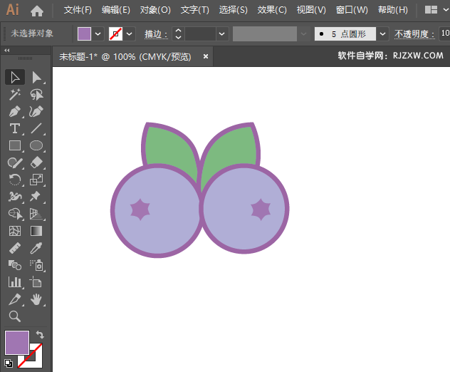ai怎么画蓝莓图标