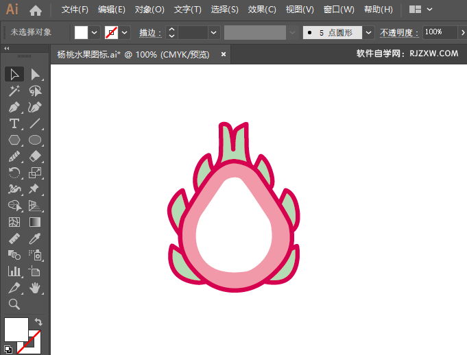 ai怎么画火龙果图标