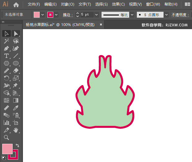 ai怎么画火龙果图标